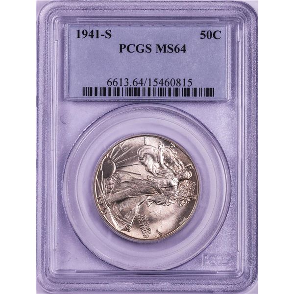 1941-S Walking Liberty Half Dollar Coin PCGS MS64
