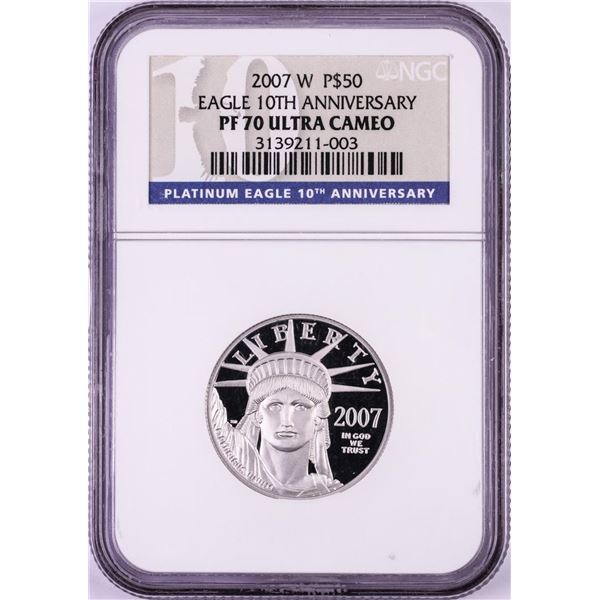 2007-W $50 Proof Platinum American Eagle Coin NGC PF70 Ultra Cameo