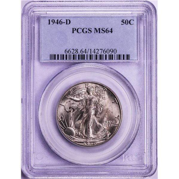 1946-D Walking Liberty Half Dollar Coin PCGS MS64