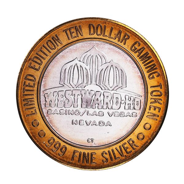 .999 Silver Westward Ho Casino Las Vegas $10 Casino Limited Edition Gaming Token