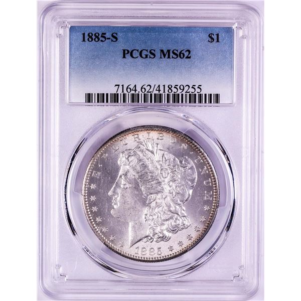 1885-S $1 Morgan Silver Dollar Coin PCGS MS62