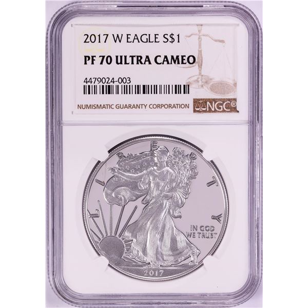 2017-W $1 Proof American Silver Eagle Coin NGC PF70 Ultra Cameo