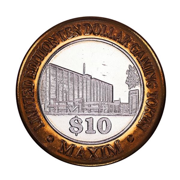 .999 Silver Maxim Hotel & Casino Las Vegas, NV $10 Limited Edition Gaming Token