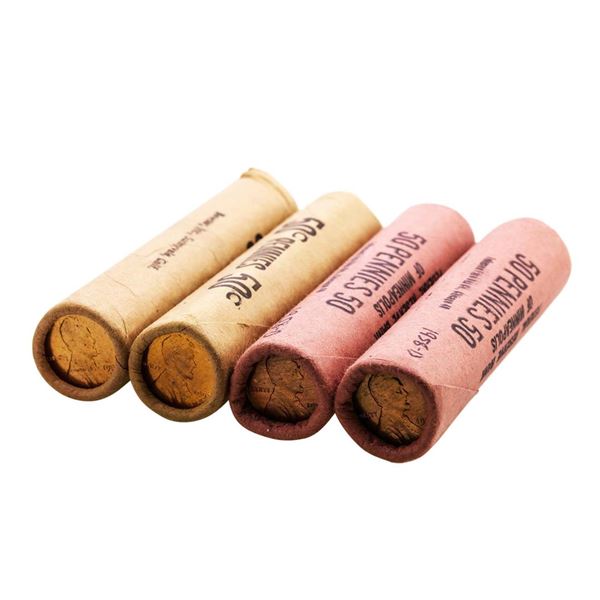 Lot of (2) 1957-D & (2) 1958-D Lincoln Wheat Cent Rolls