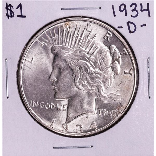 1934-D $1 Peace Silver Dollar Coin