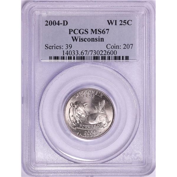 2004-D Wisconsin State Quarter Coin PCGS MS67