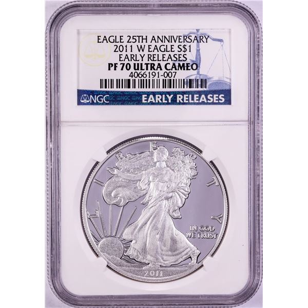 2011-W $1 Proof American Silver Eagle Coin NGC PF70 Ultra Cameo Early Releases