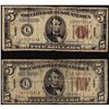Image 1 : Lot of (2) 1934A $5 Hawaii WWII Emergency Issue Federal Reserve Notes