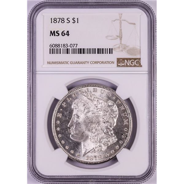 1878-S $1 Morgan Silver Dollar Coin NGC MS64