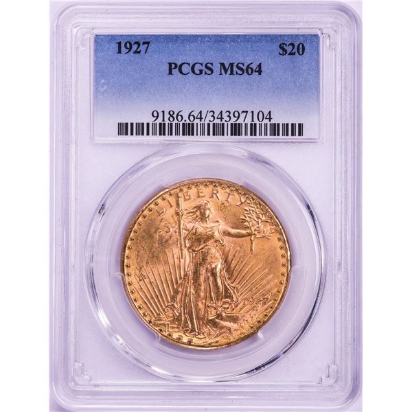 1927 $20 St. Gaudens Double Eagle Gold Coin PCGS MS64