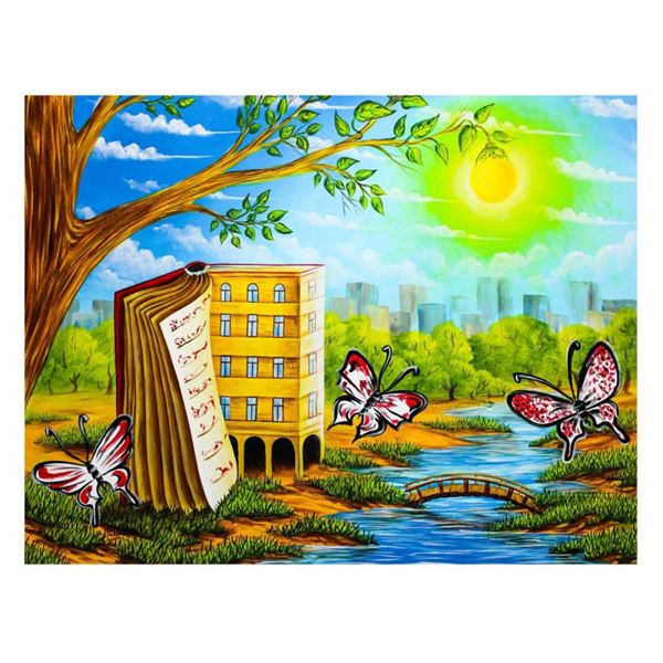 Eugene Poliarush "Unique Building" Original Oil Painting On Canvas