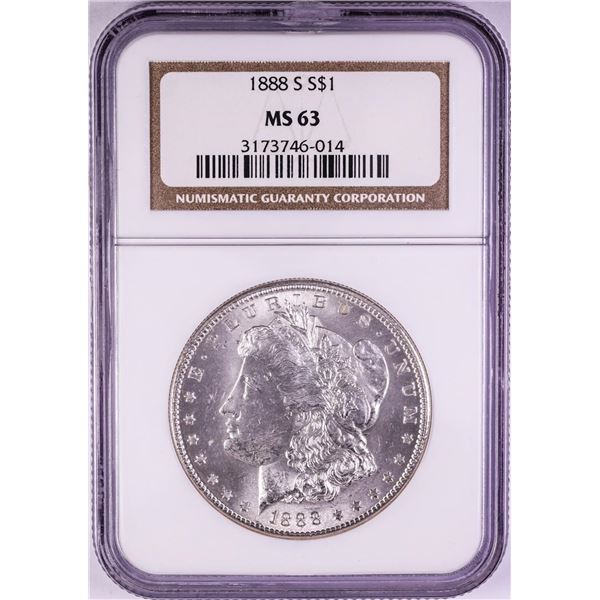 1888-S $1 Morgan Silver Dollar Coin NGC MS63