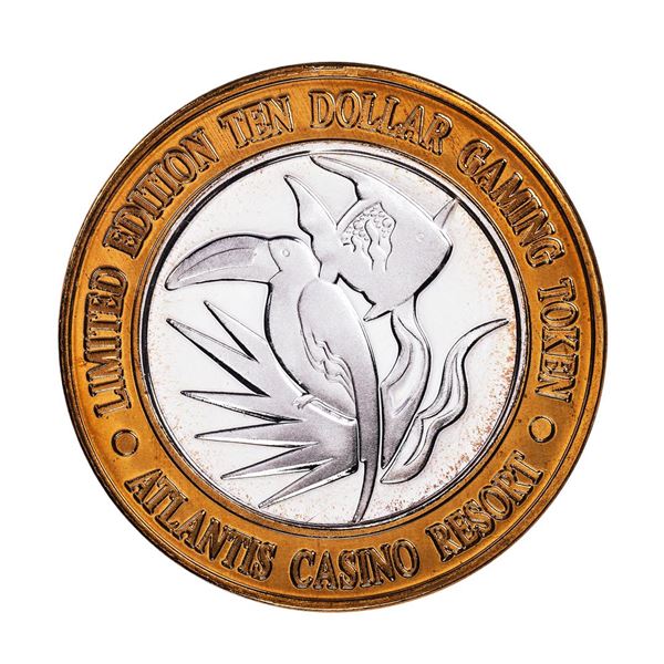.999 Silver Atlantis Casino Resort Reno, NV $10 Casino Limited Edition Gaming Token
