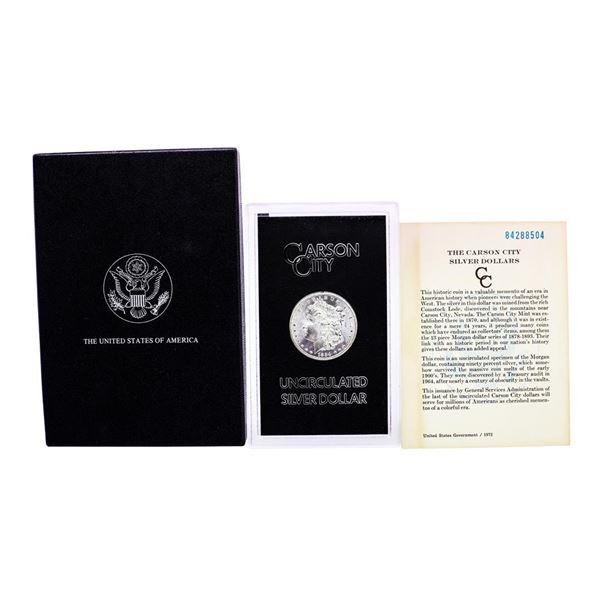 1884-CC $1 Morgan Silver Dollar Coin GSA Hoard Uncirculated w/Box & COA