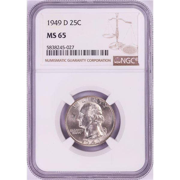 1949-D Washington Quarter Coin NGC MS65