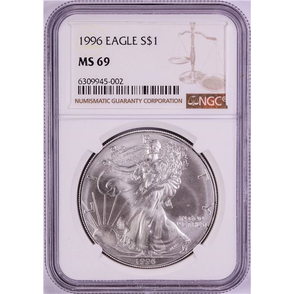 1996 $1 American Silver Eagle Coin NGC MS69