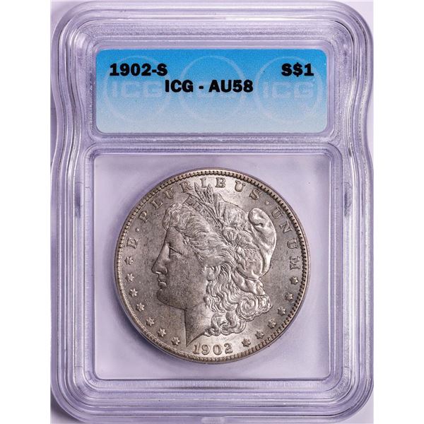 1902-S $1 Morgan Silver Dollar Coin ICG AU58