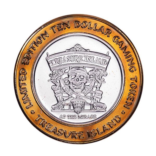 .999 Silver Treasure Island Las Vegas, Nevada $10 Casino Limited Edition Gaming Token