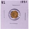 Image 1 : 1851 Type 1 $1 Liberty Head Gold Dollar Coin