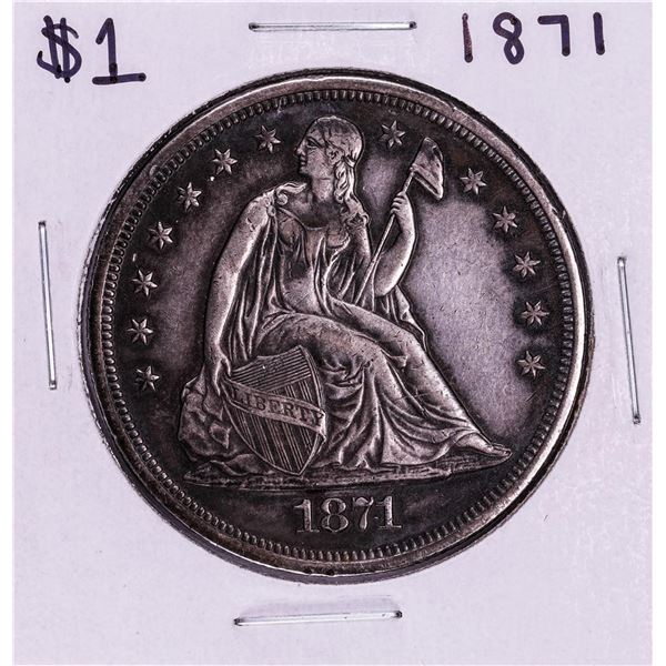 1871 $1 Seated Liberty Silver Dollar Coin
