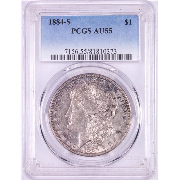1884-S $1 Morgan Silver Dollar Coin PCGS AU55