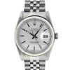 Image 2 : Rolex Mens Stainless Steel Silver Index Fluted Bezel Datejust Wristwatch