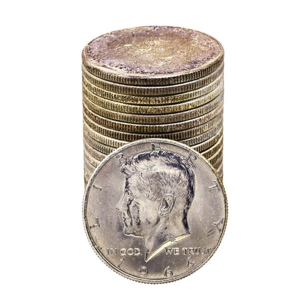 Roll of (20) Brilliant Uncirculated 1964 Kennedy Half Dollar Coins