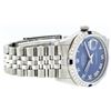 Image 7 : Rolex Mens Stainless Steel Diamond & Sapphire Oyster Perpetual Datejust Wristwatch