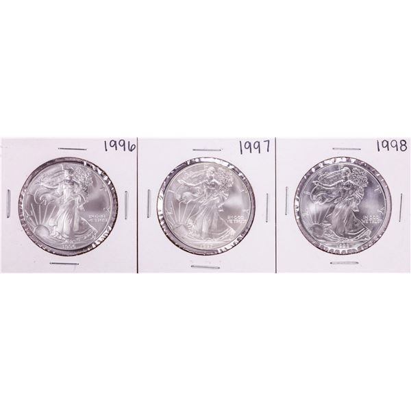 Lot of 1996-1998 $1 American Silver Eagle Coins
