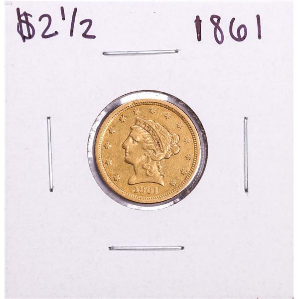 1861 New Reverse $2 1/2 Liberty Head Quarter Eagle Gold Coin