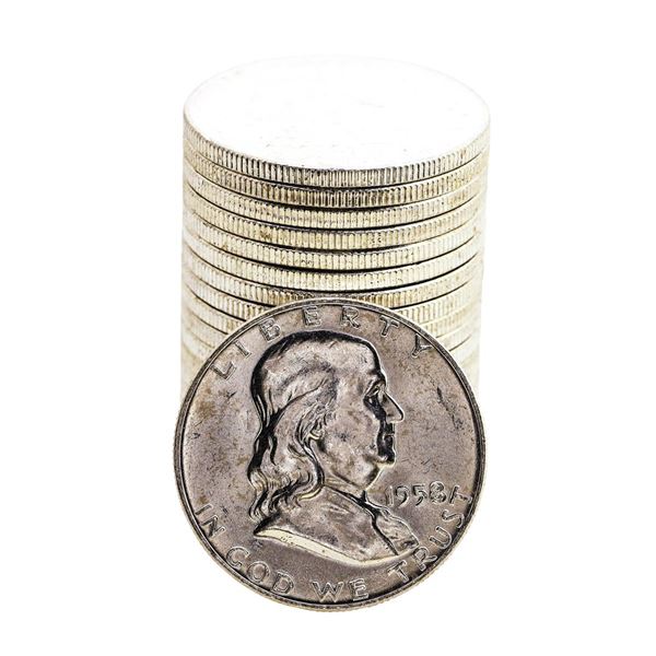Roll of (20) Brilliant Uncirculated 1958-D Franklin Half Dollar Coins