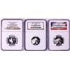 Image 1 : Lot of (3) 2007-S Proof Silver State Quarter Coins NGC PF69 Ultra Cameo