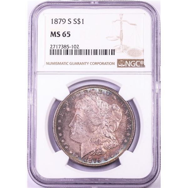 1879-S $1 Morgan Silver Dollar Coin NGC MS65 Nice Toning