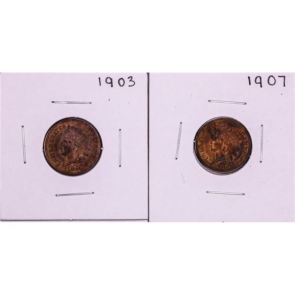 Lot of 1903 & 1907 Indian Head Cent Coins