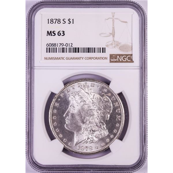 1878-S $1 Morgan Silver Dollar Coin NGC MS63