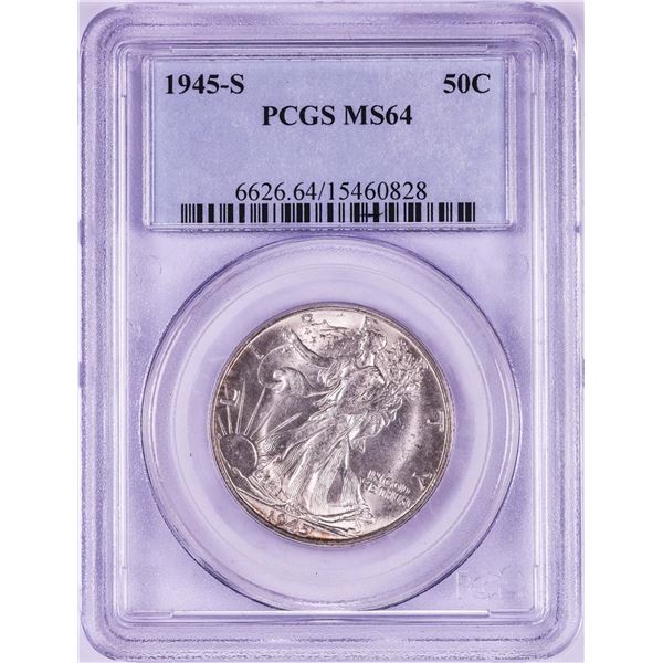 1945-S Walking Liberty Half Dollar Coin PCGS MS64