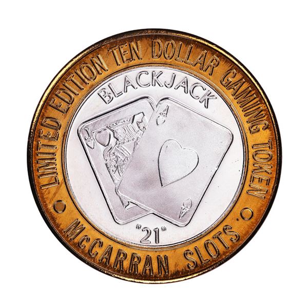 .999 Silver McCarran International Airport $10 Casino Limited Edition Gaming Token