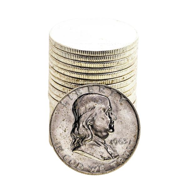 Roll of (20) Brilliant Uncirculated 1963-D Franklin Half Dollar Coins