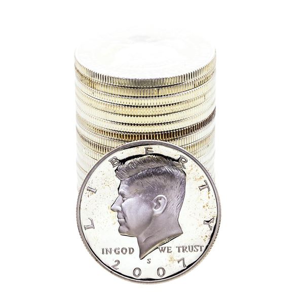 Roll of (20) Proof Silver 2007-S Kennedy Half Dollar Coins