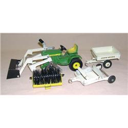 JD 140 L&G Maintenance Set w/ Loader, Cart, Broom, & Scraper