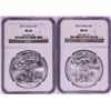 Image 1 : Lot of 2011-2012 $1 American Silver Eagle Coins NGC MS69