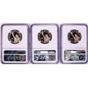 Image 2 : Lot of (3) 2016-S $1 Proof Presidential Dollar Coins NGC PF70 Ultra Cameo