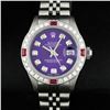 Rolex Ladies Stainless Steel Purple Diamond & Ruby Datejust Wristwatch