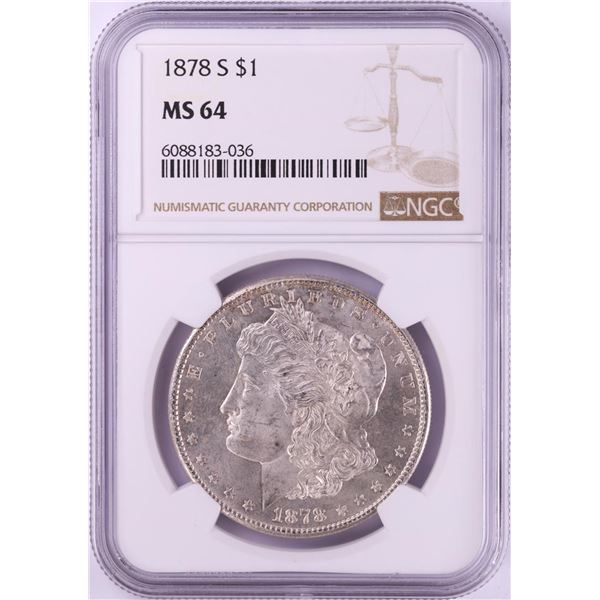 1878-S $1 Morgan Silver Dollar Coin NGC MS64