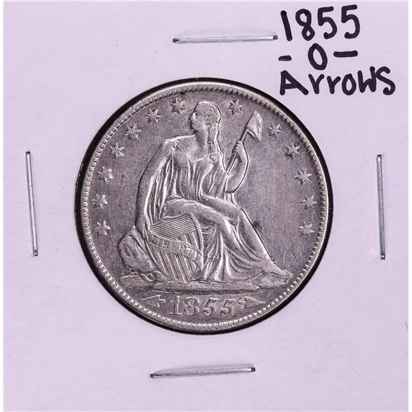 1855-O Arrows Seated Liberty Half Dollar Coin