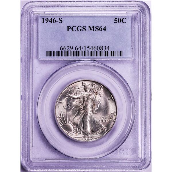 1946-S Walking Liberty Half Dollar Coin PCGS MS64