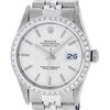 Rolex Mens Stainless Steel Silver Index Diamond Datejust Wristwatch