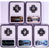 Image 2 : Set of (5) 2001-S Silver Proof State Quarter Coins NGC PF69 Ultra Cameo