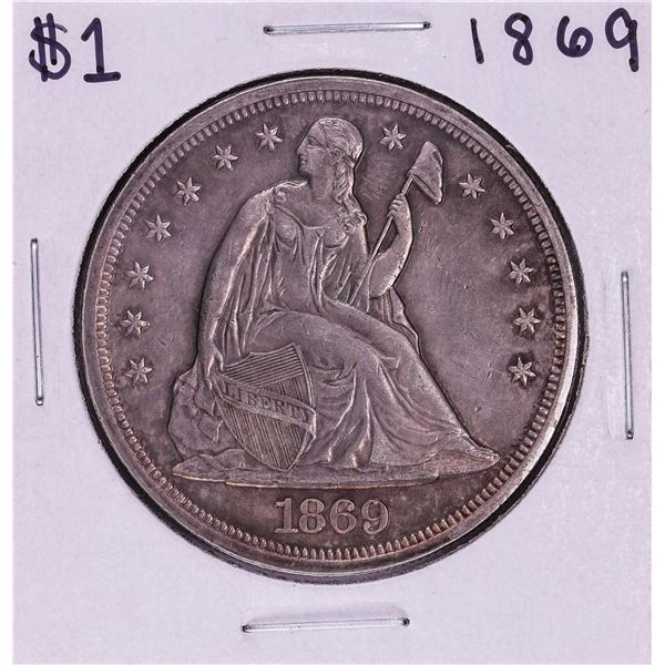 1869 $1 Seated Liberty Silver Dollar Coin