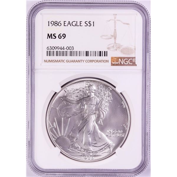 1986 $1 American Silver Eagle Coin NGC MS69